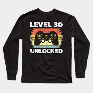 Level 30 Video 30th Birthday Long Sleeve T-Shirt